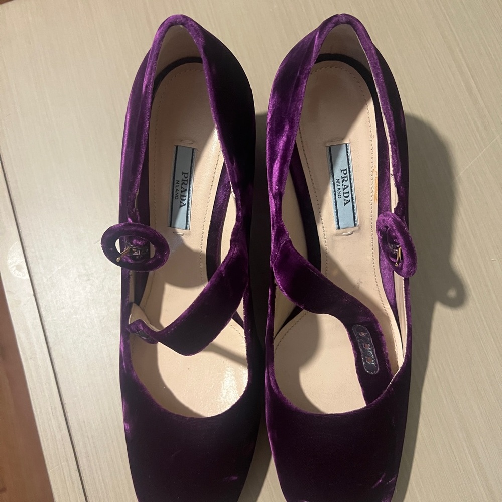 Prada Women's Rich Purple Velvet Heels